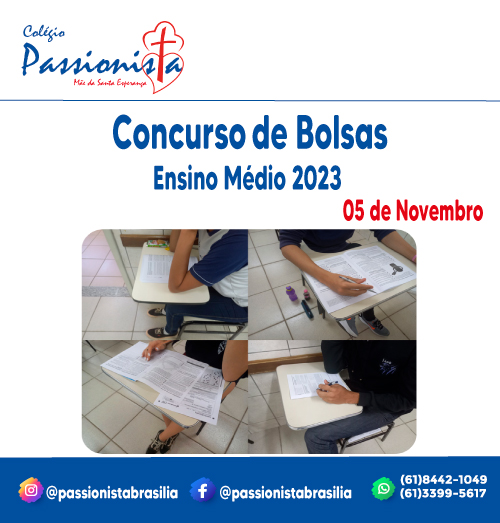 Vem a o nosso 3 Concurso de Bolsas - Ensino Mdio Me da Santa Esperana